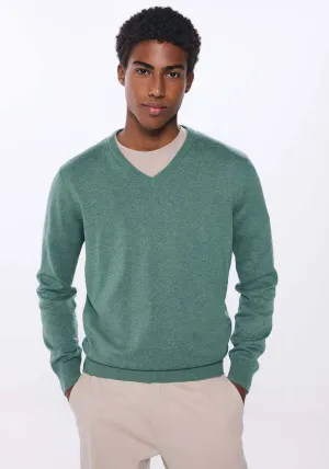 Essential V-neck jumper - Green