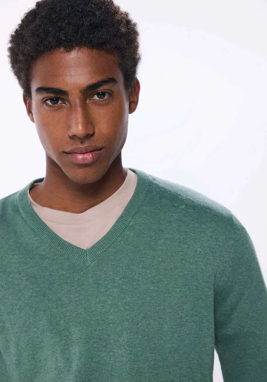 Essential V-neck jumper - Green