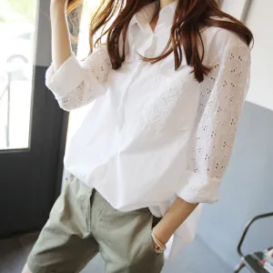 Fashion Casual Women Blouses Women Shirts Female Lace Blouse Ladies Top