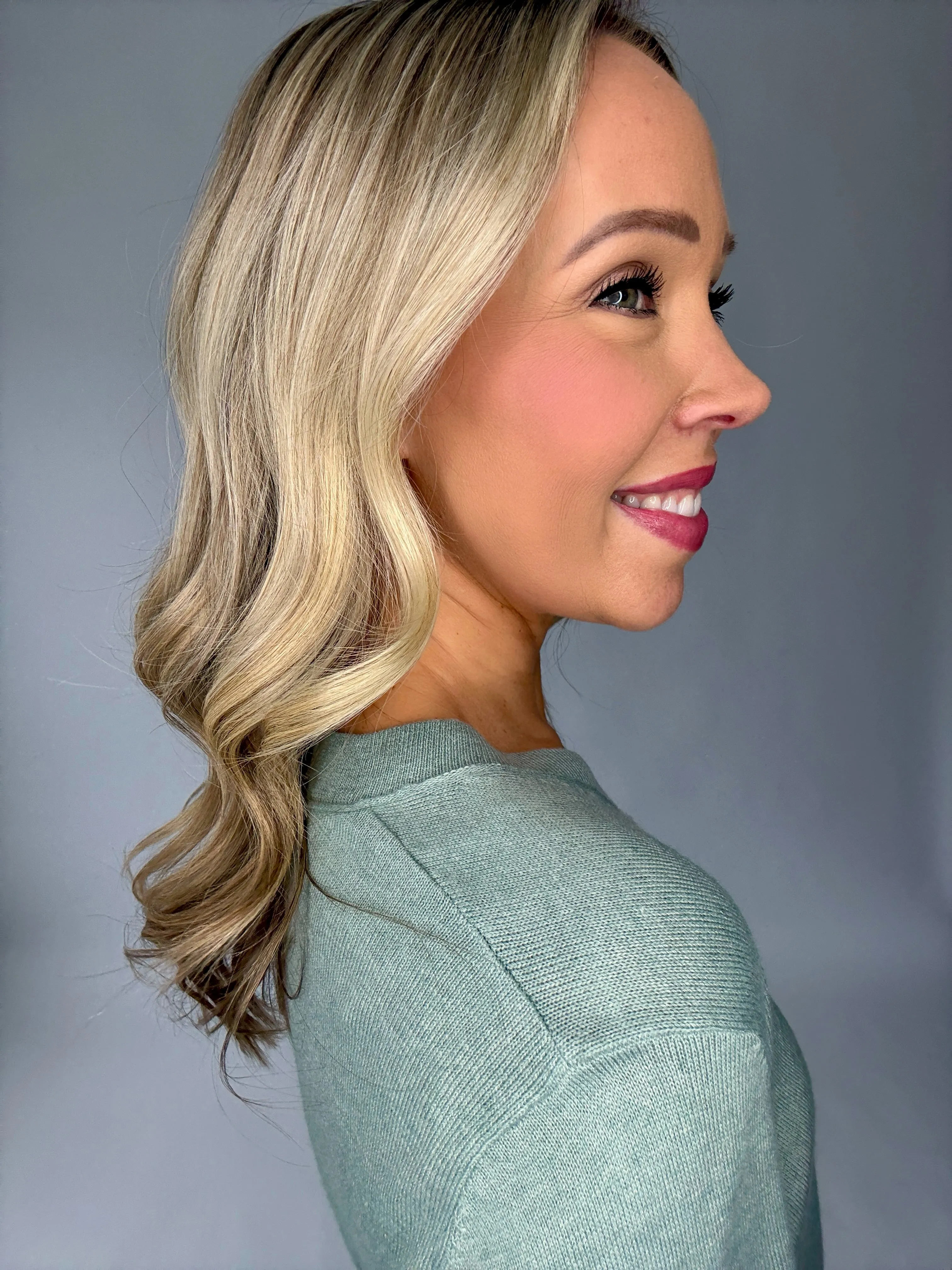 Flattering Feeling V-Neck Sweater - Sea Glass
