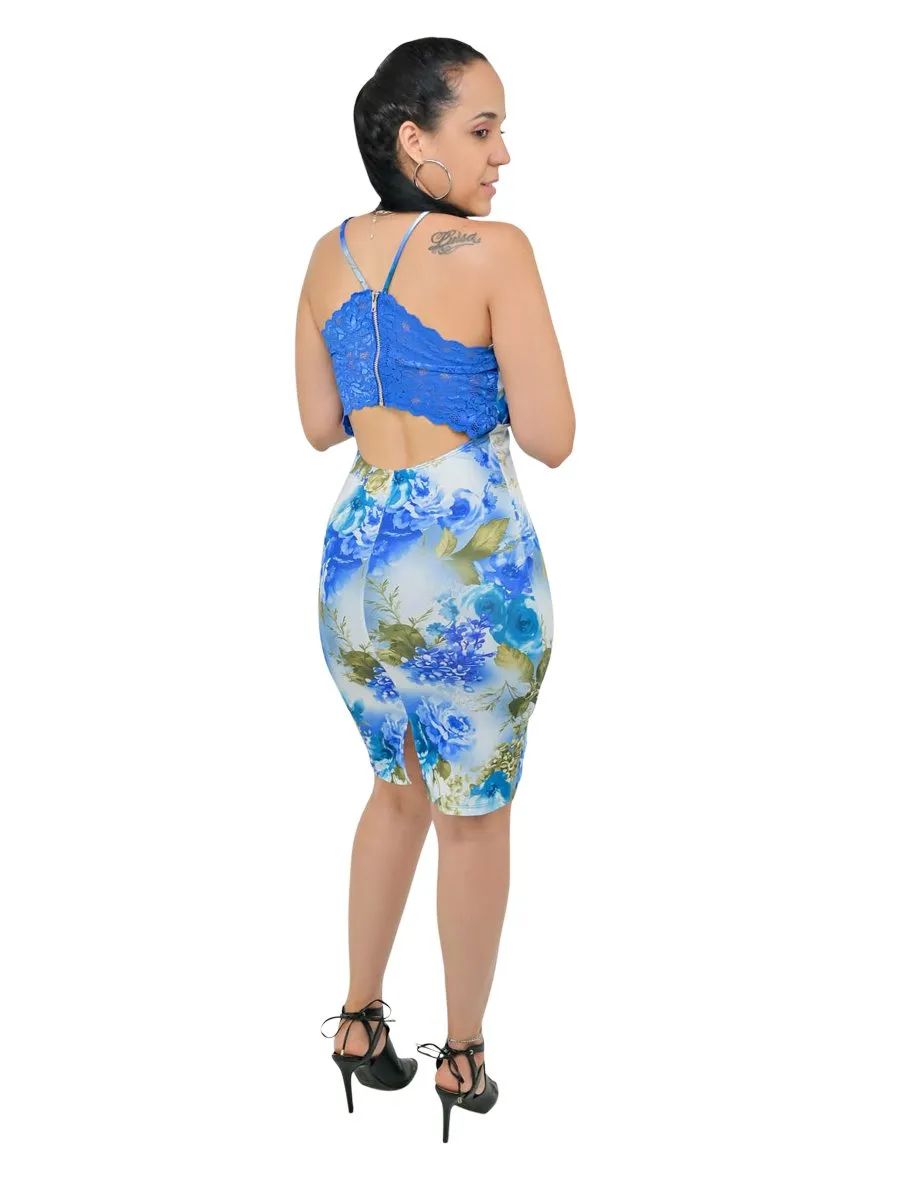 Floral Print bodycon Mini Dress