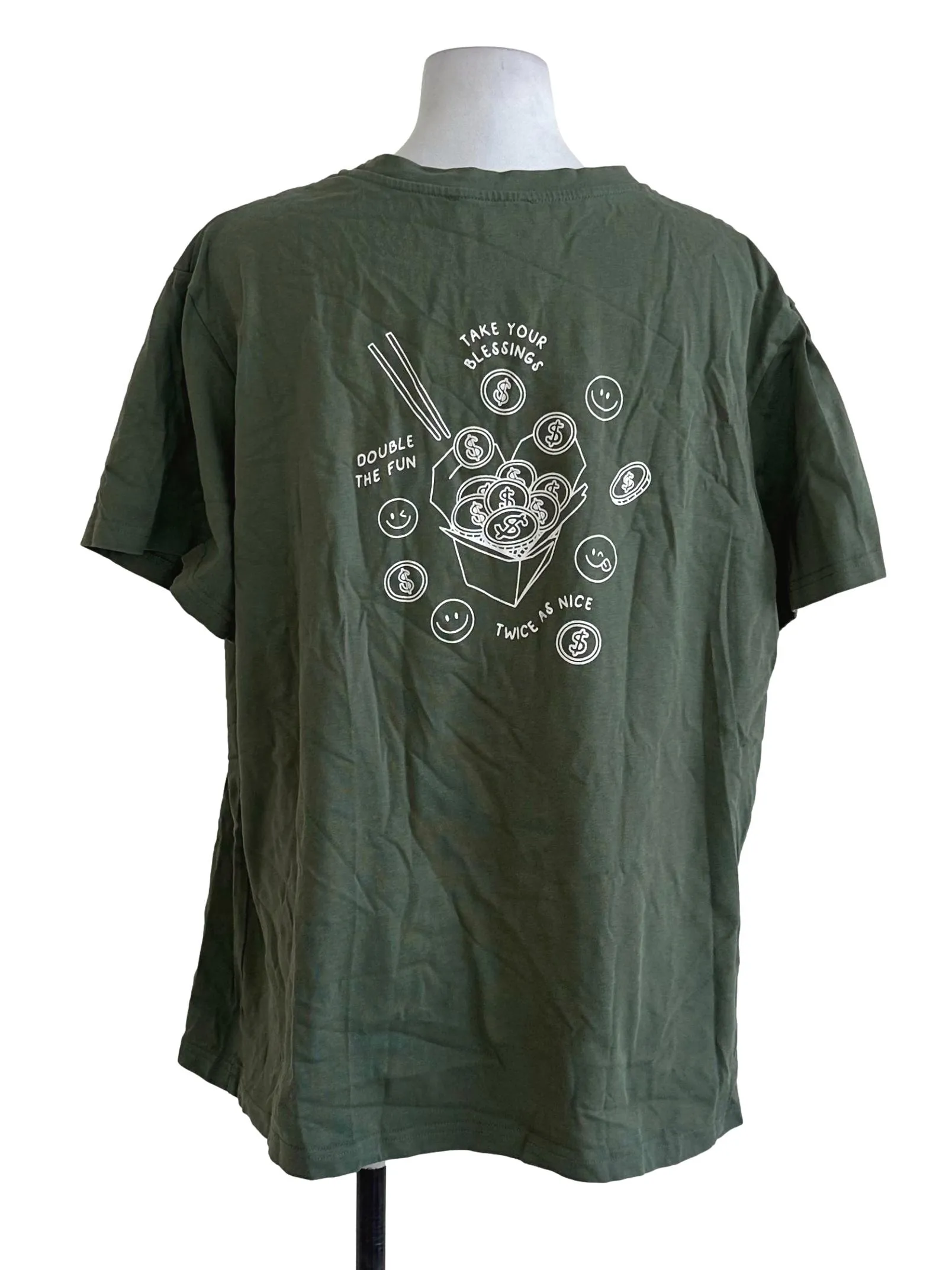 Forest Green Plain Graphic Tee Top TTR