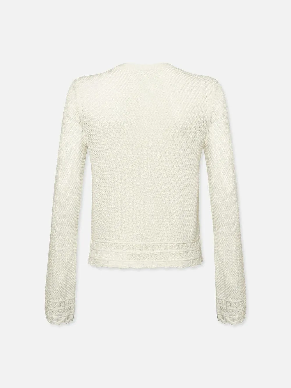 Frame Pointelle Cardi in Cream