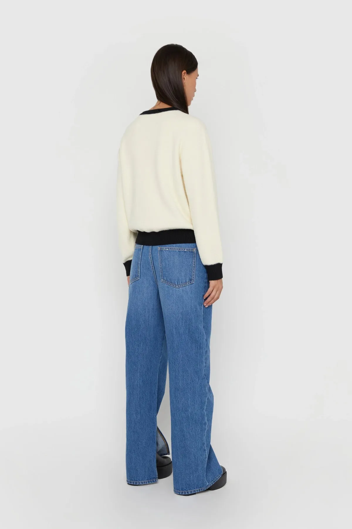 Fuzzy Color Block Cardigan