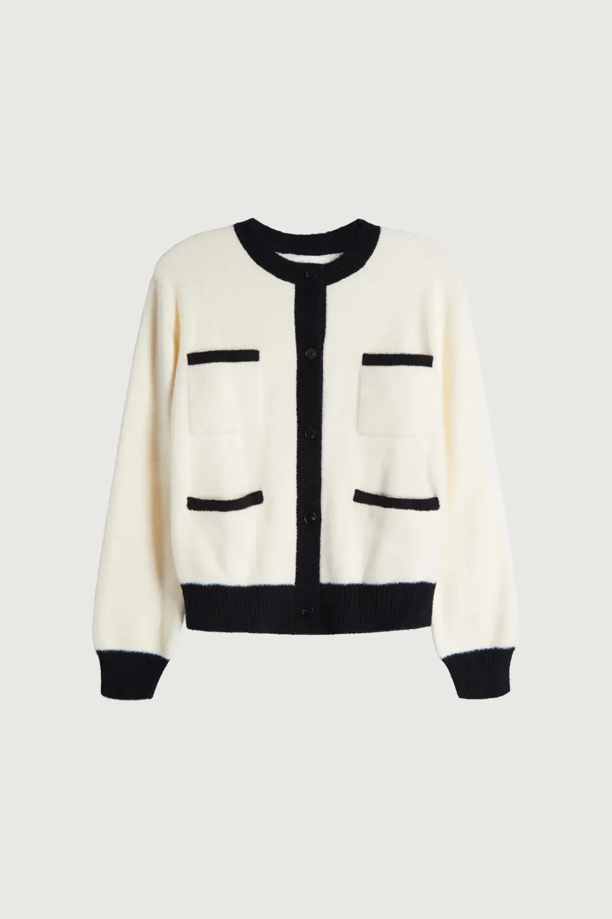 Fuzzy Color Block Cardigan
