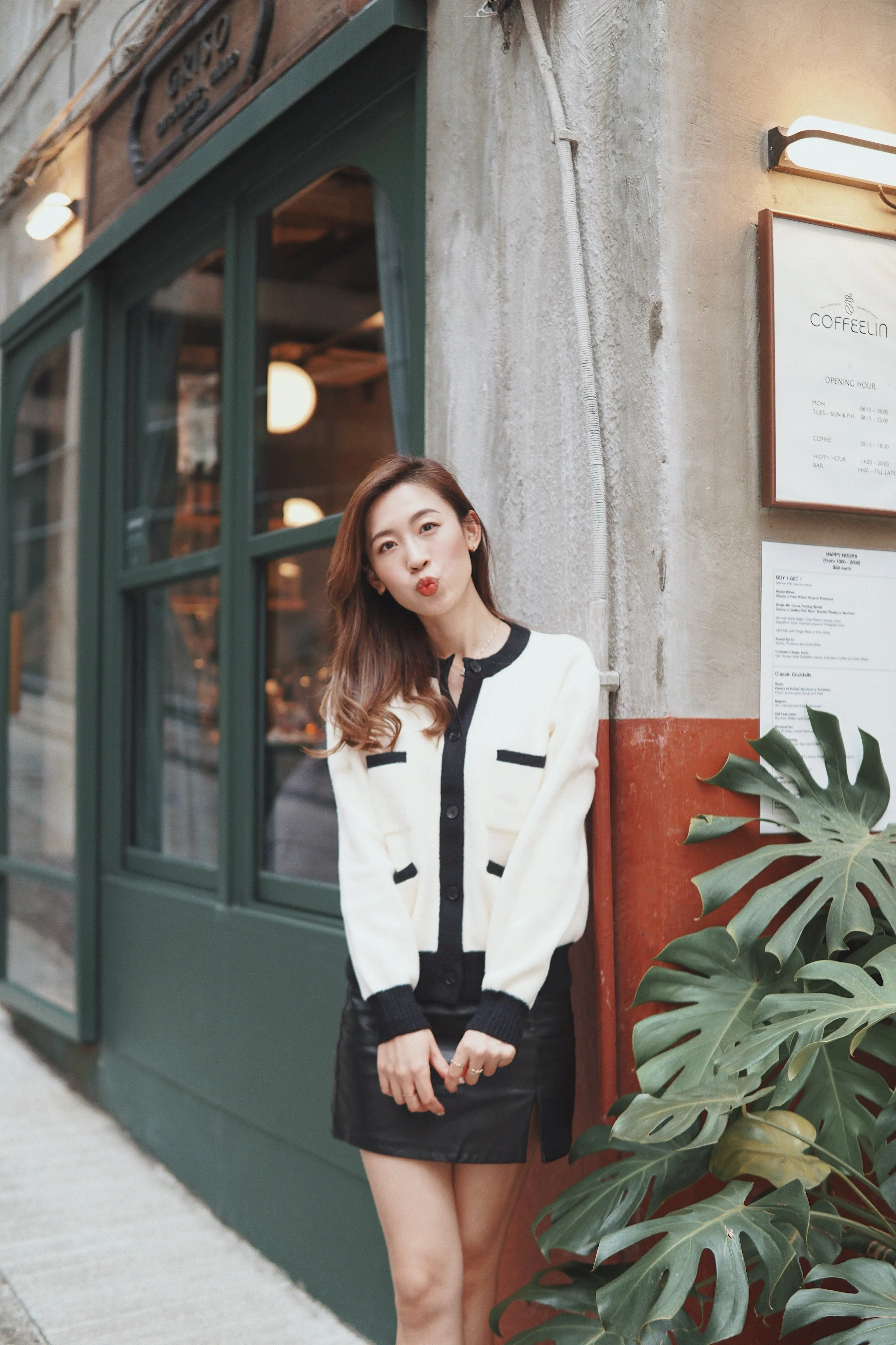 Fuzzy Color Block Cardigan