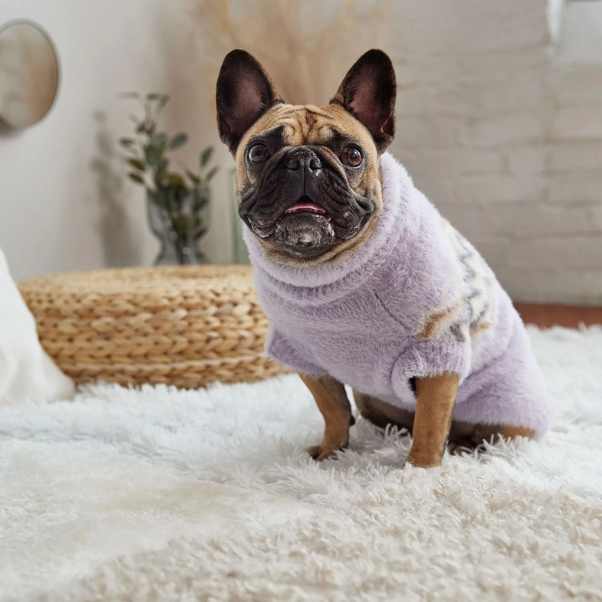 Fuzzy Dog Sweater | Lavender