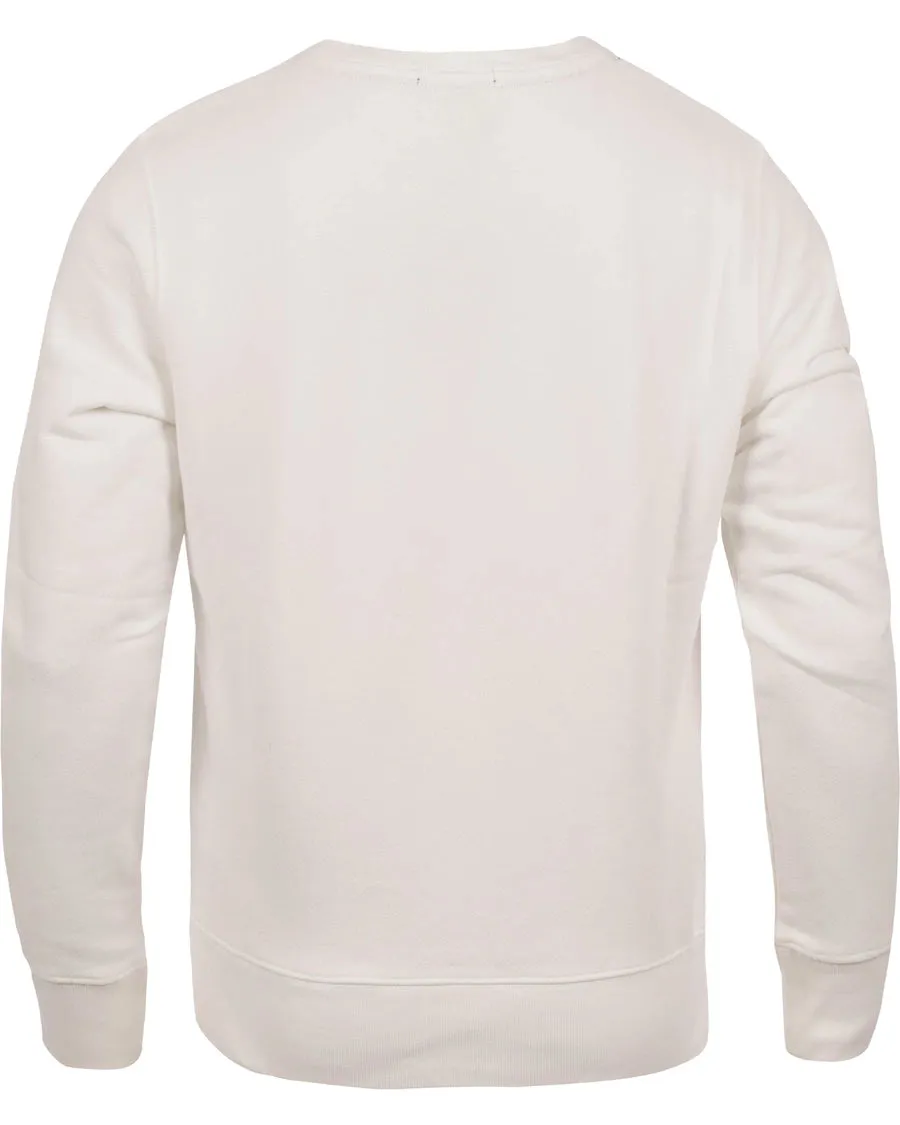 Gant Men's Stars/Stripes Crew Neck Sweatshirt, Eggshell, Medium