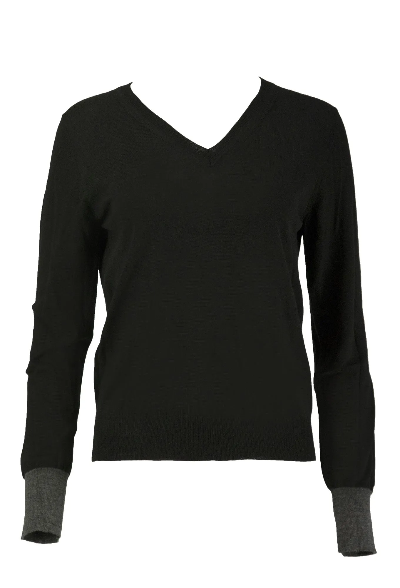 GANT Women's Black Merino V-Neck Sweater 481255 Size S $215 NWT