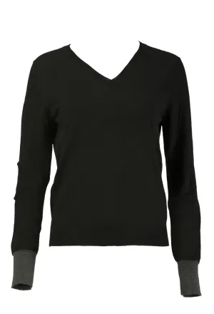 GANT Women's Black Merino V-Neck Sweater 481255 Size S $215 NWT