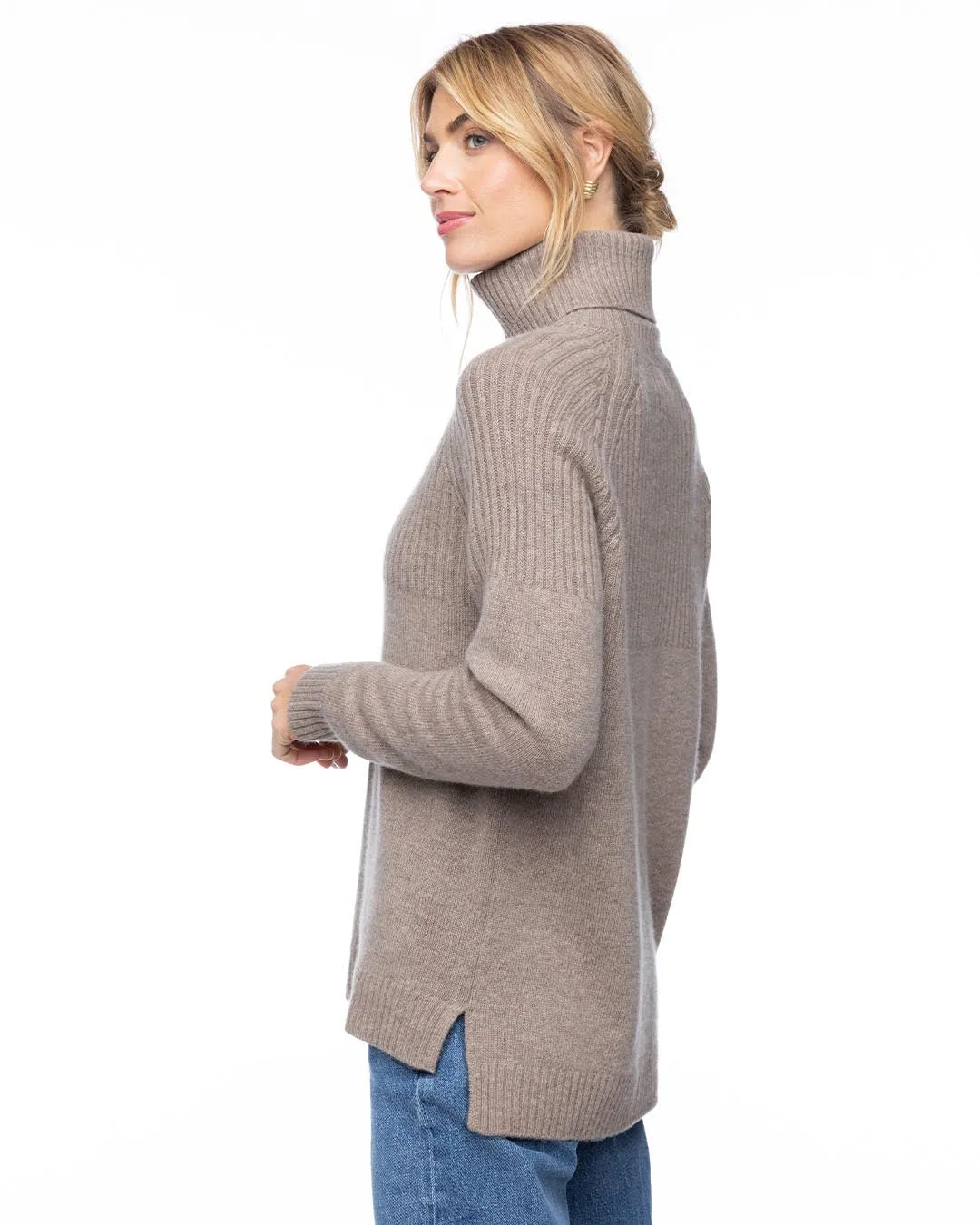 Half Ribbed Turtleneck