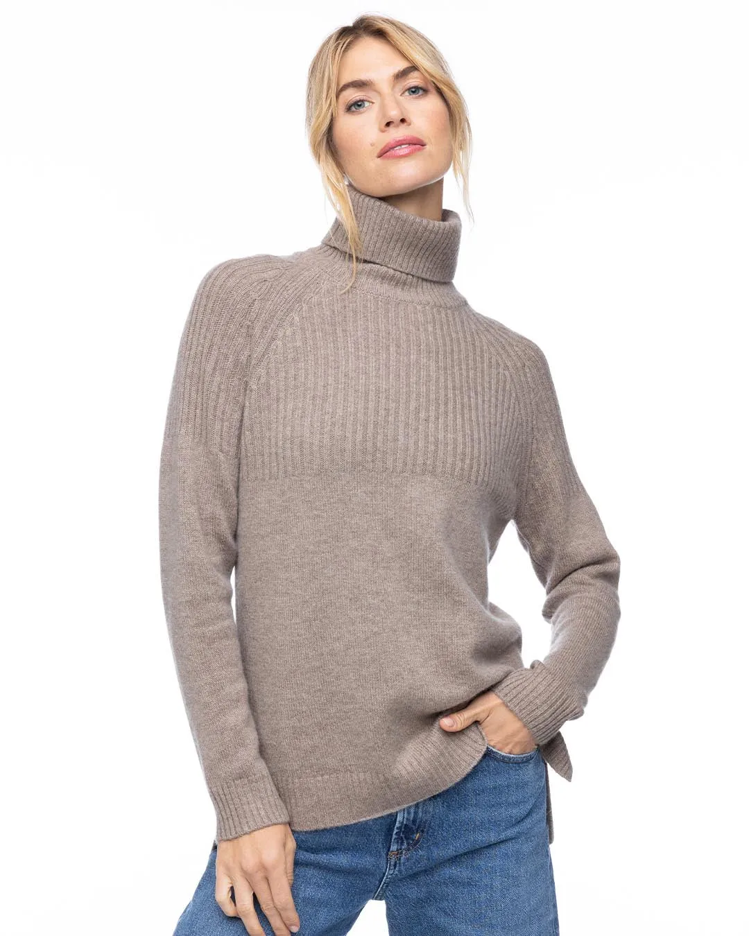 Half Ribbed Turtleneck