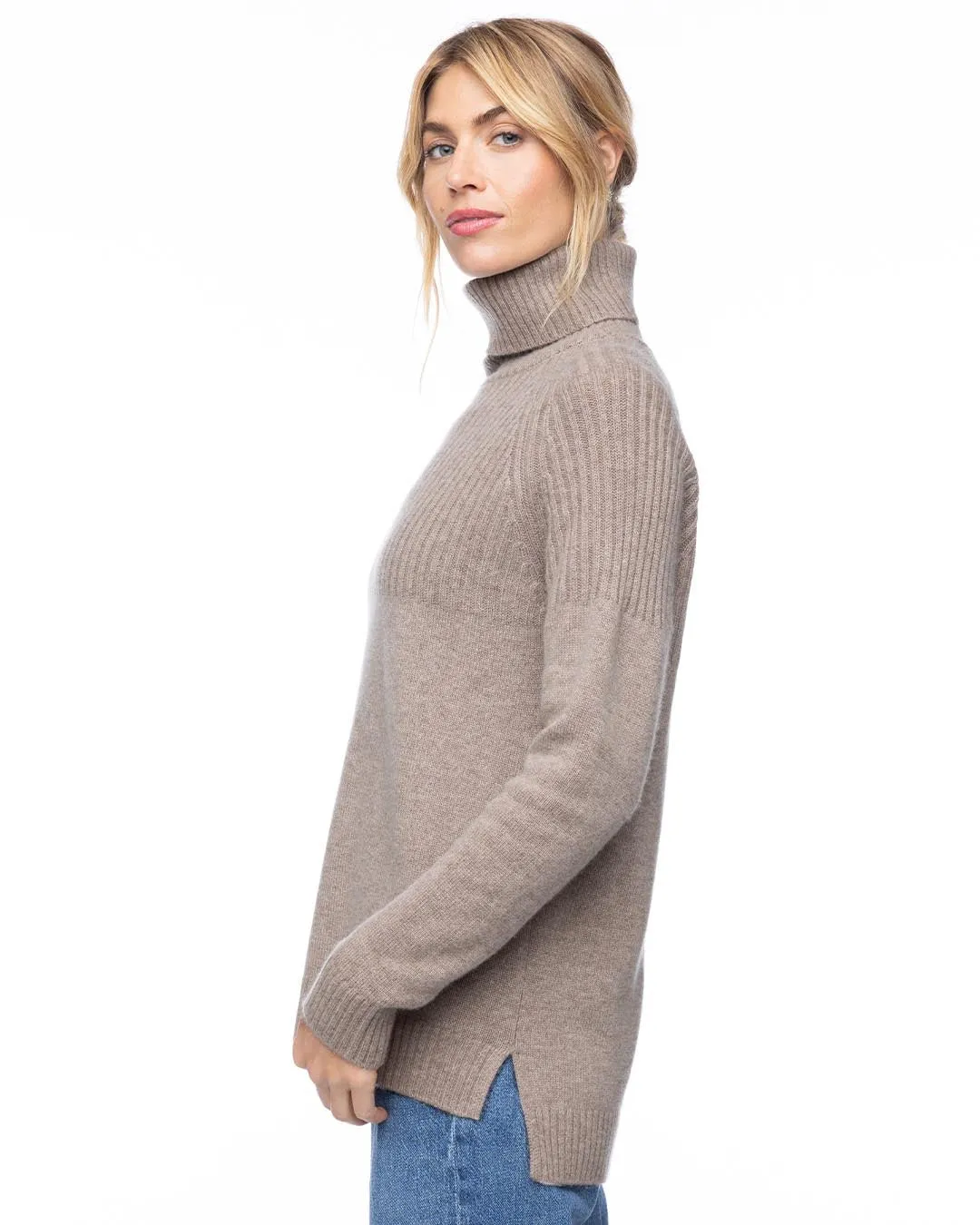 Half Ribbed Turtleneck