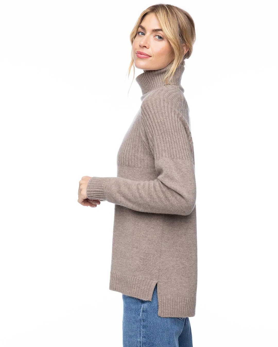 Half Ribbed Turtleneck
