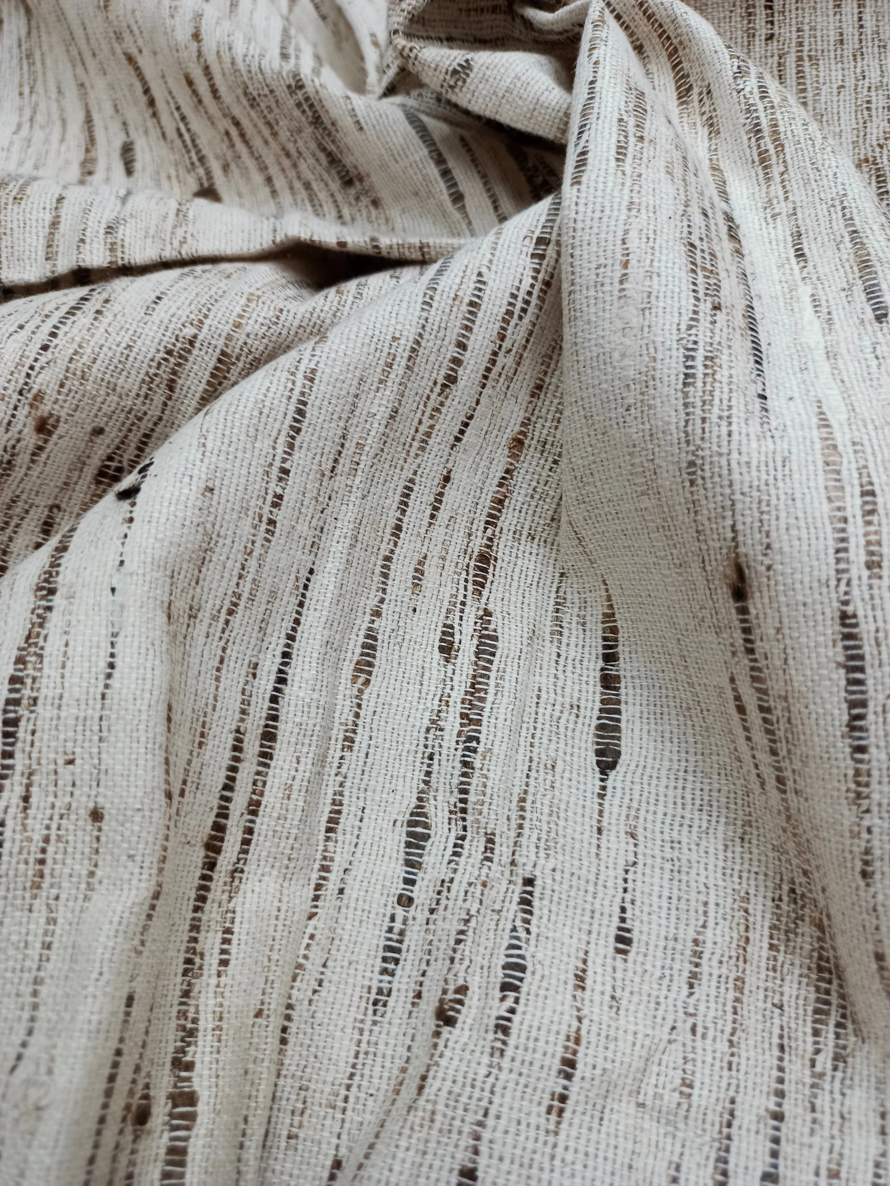 Handwoven Ghicha Tussar Spun Silk Fabric