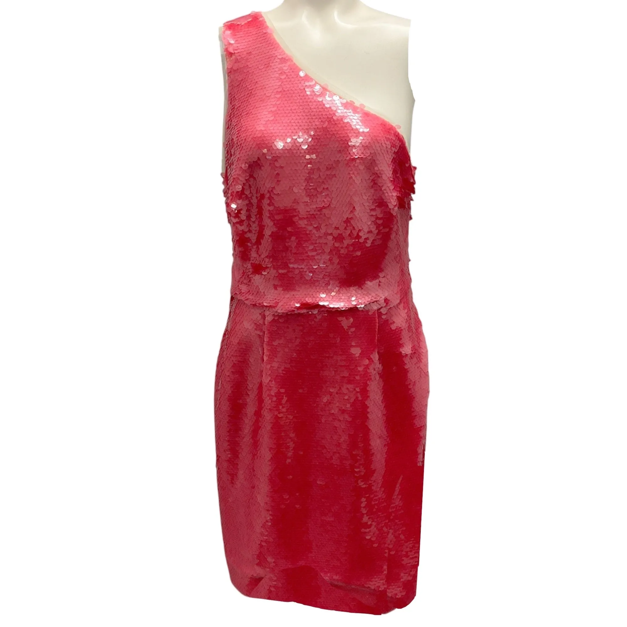 Haney Dusty Rose Serena Sequin One Shoulder Mini Dress