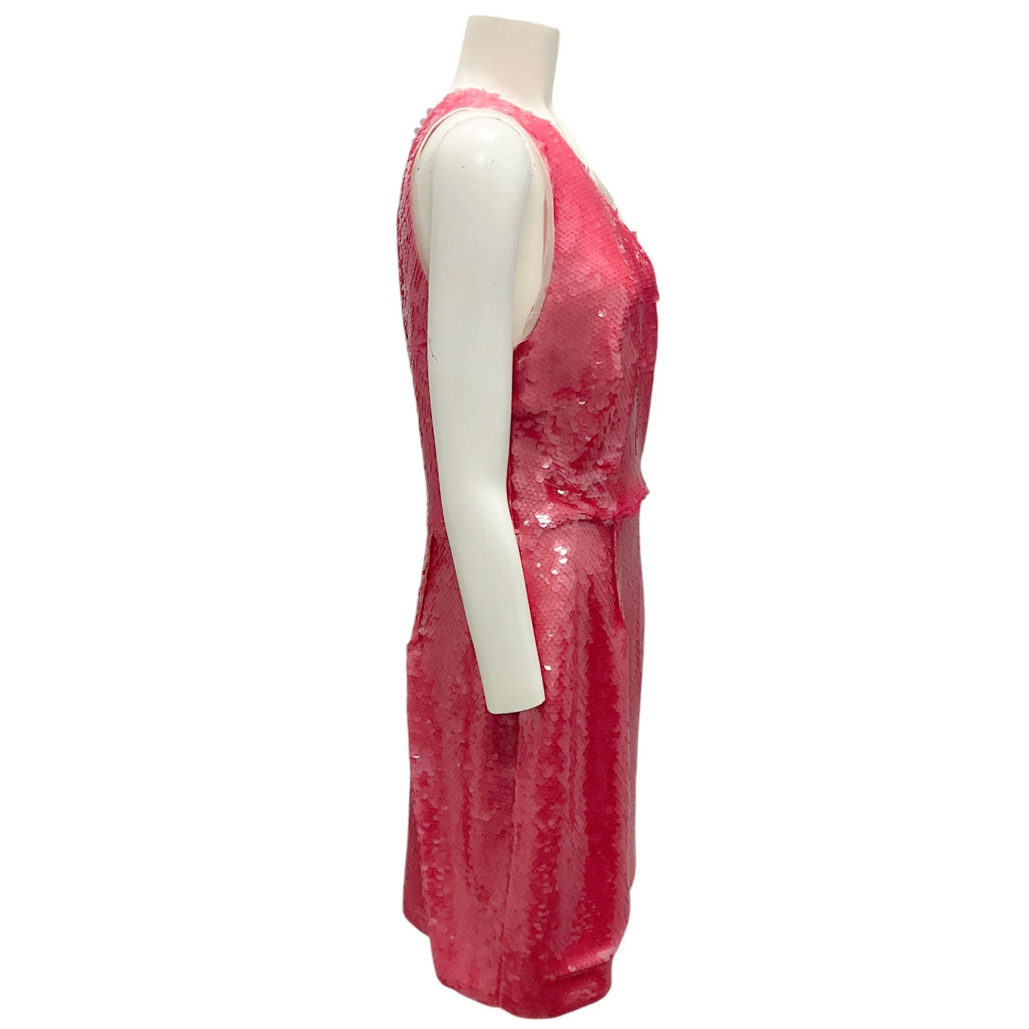 Haney Dusty Rose Serena Sequin One Shoulder Mini Dress