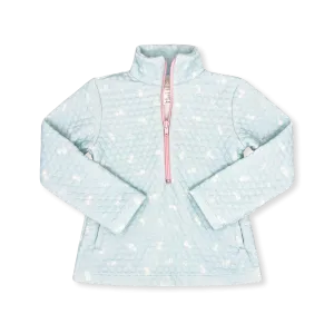 Heather Half Zip - Foster Blue Floral