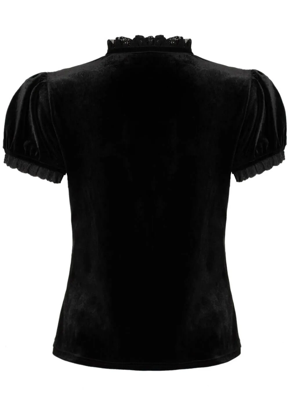 Hell Bunny Mourning Velvet 60's Top Black