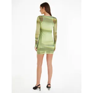 ILLUMINATED AOP MESH DRESS