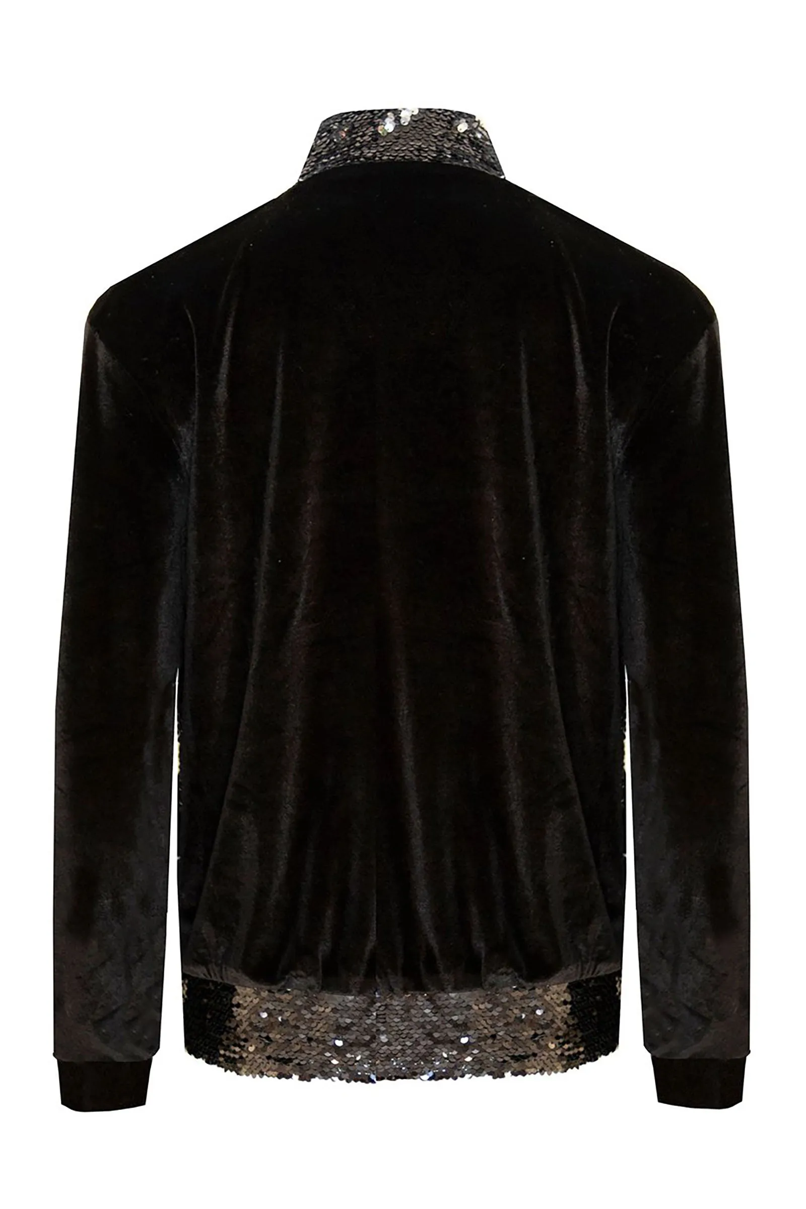 Ilona Rich Black Velvet Sequin Detail Long Jacket
