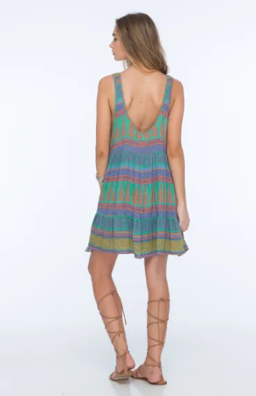 Indah Bunny Mini cover-up Dress | Green Rajasthan |SALE