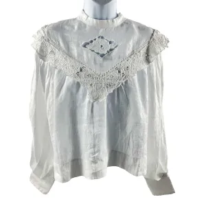 Isabel Étoile Marant - New w/ Tags - Elija Floral Lace Blouse - White 34 US XS