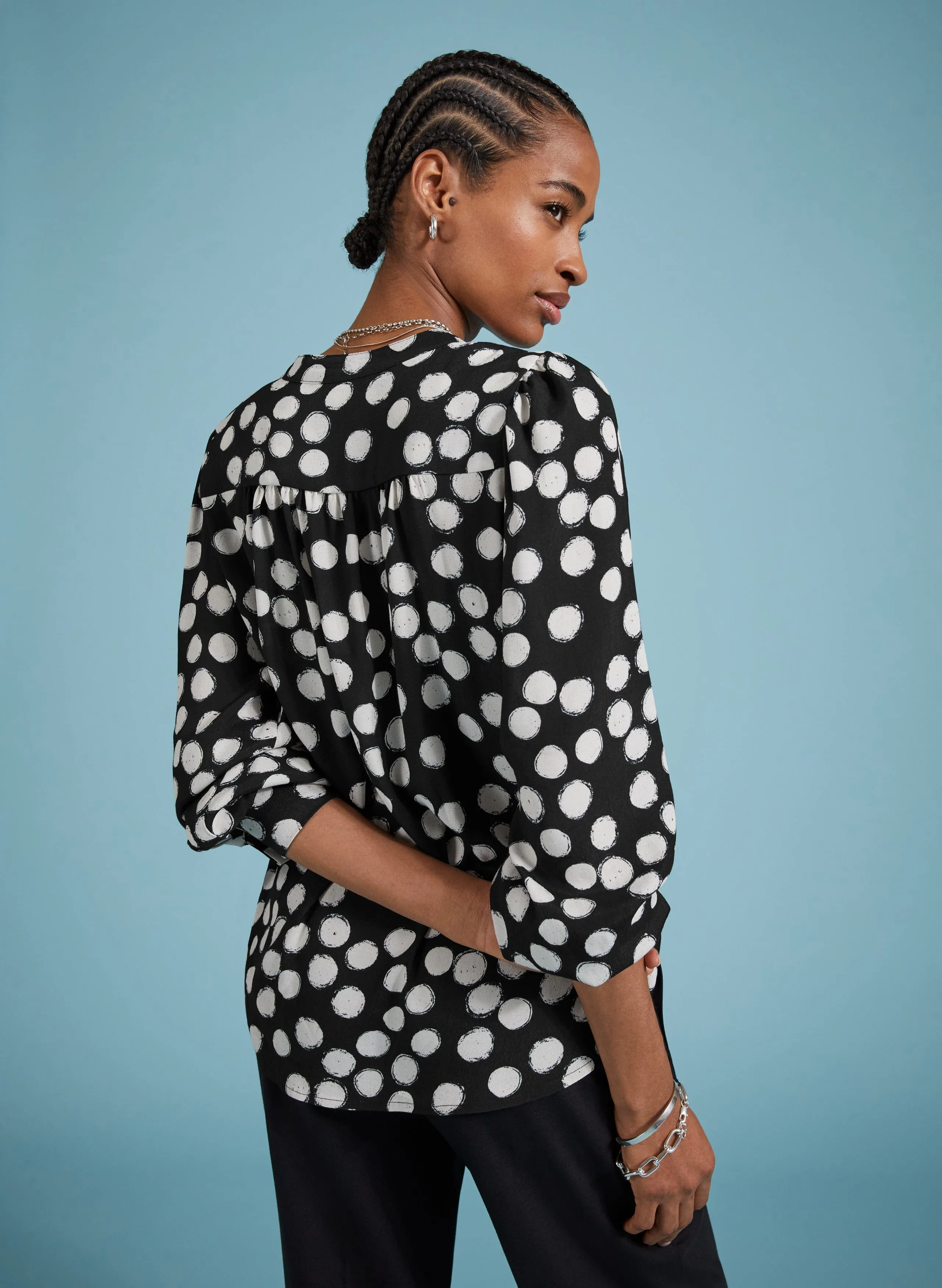 Jaqueline LENZING™ ECOVERO™ Printed Blouse | Black Painted Polka