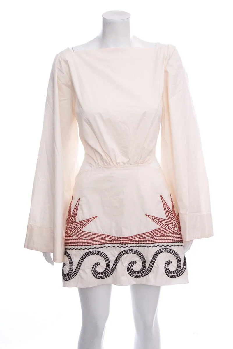 Johanna Ortiz Cream Ocean Oasis Mini Dress SZ L NWT