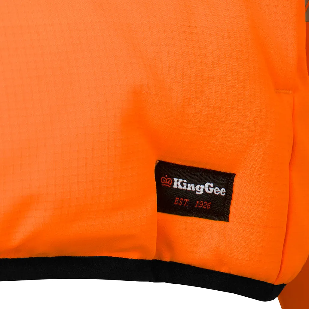 KingGee Men's Originals Hi Vis Biomotion Water Repellent Puffer - Orange