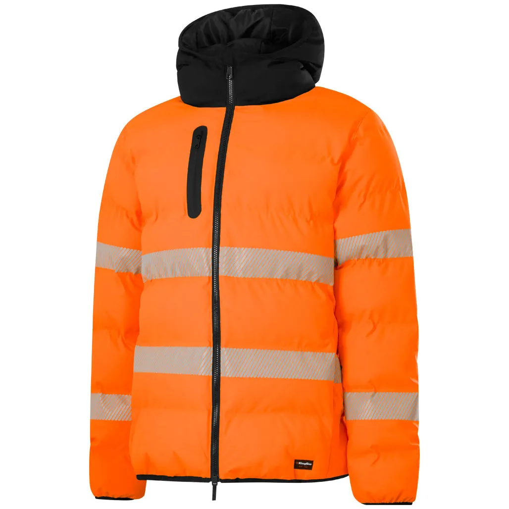 KingGee Men's Originals Hi Vis Biomotion Water Repellent Puffer - Orange