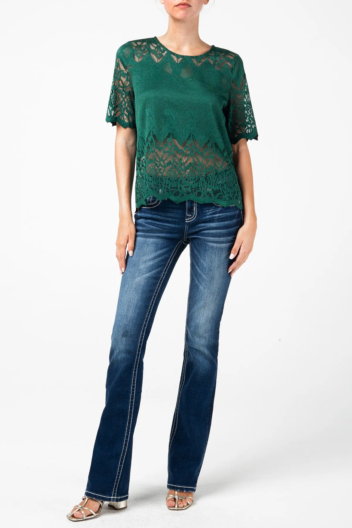 Lace Short Sleeve Top