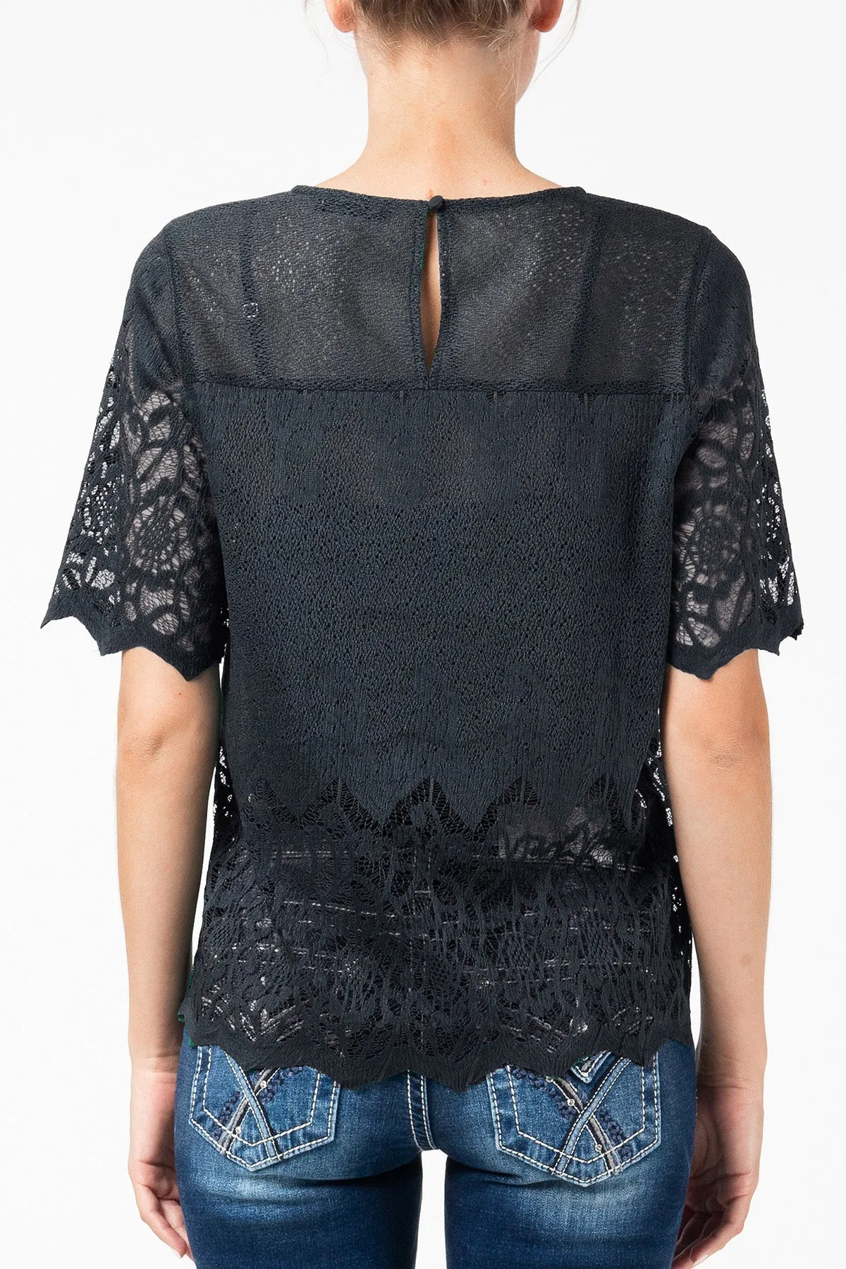 Lace Short Sleeve Top