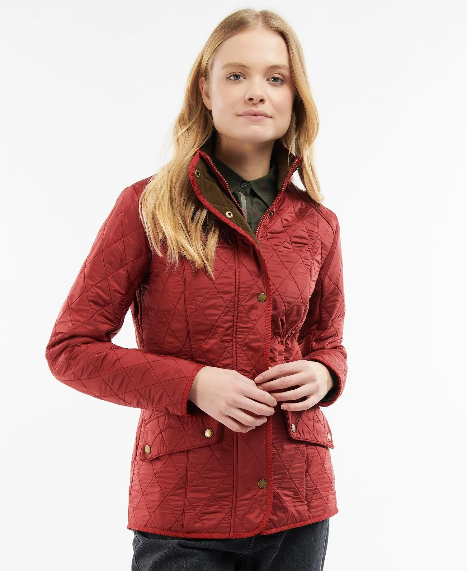 LADIES BARBOUR CALVARY POLARQUILT JACKET - RED