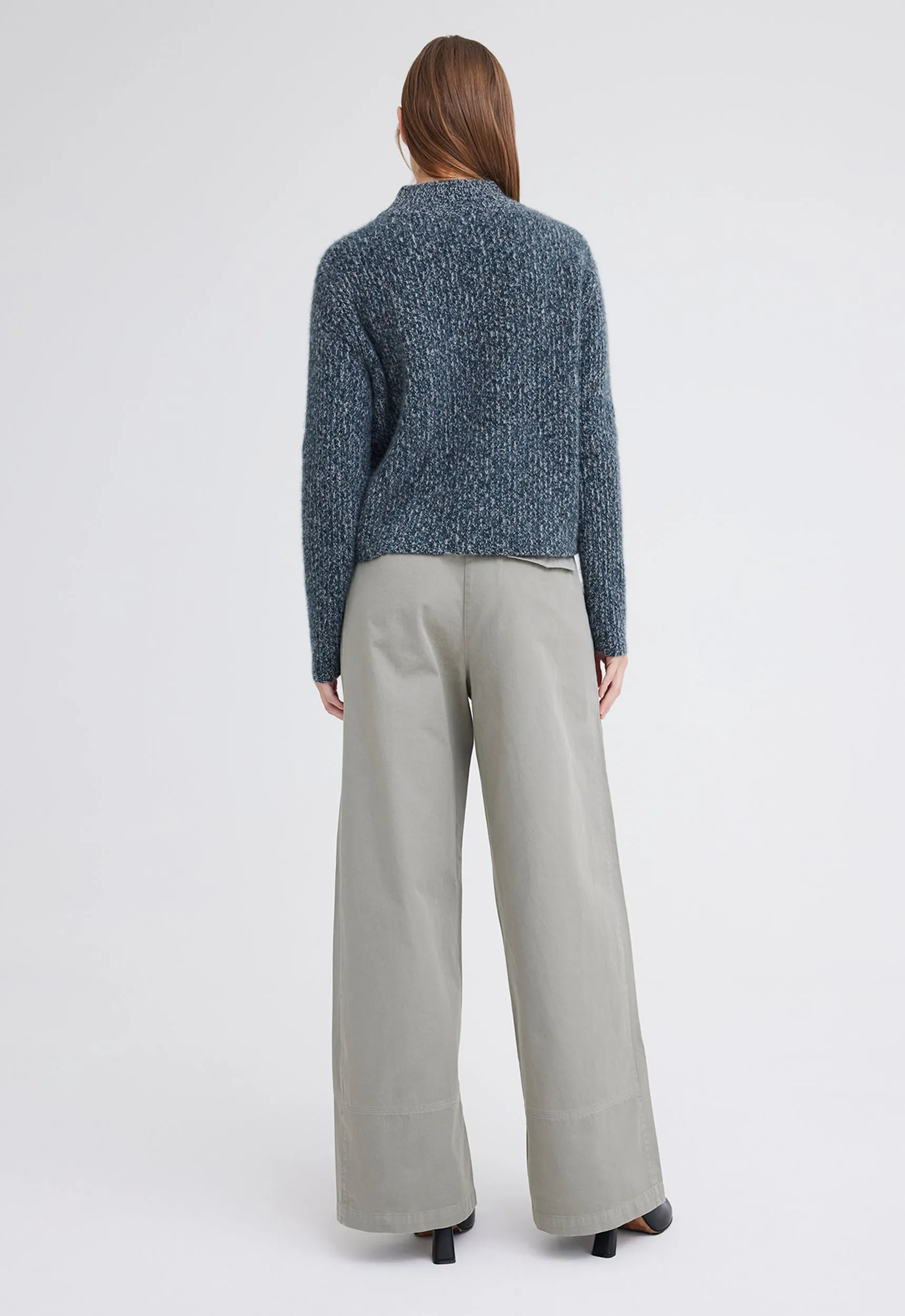 Lanny Cashmere Sweater - Flaxen / Char Marle / Bavaria
