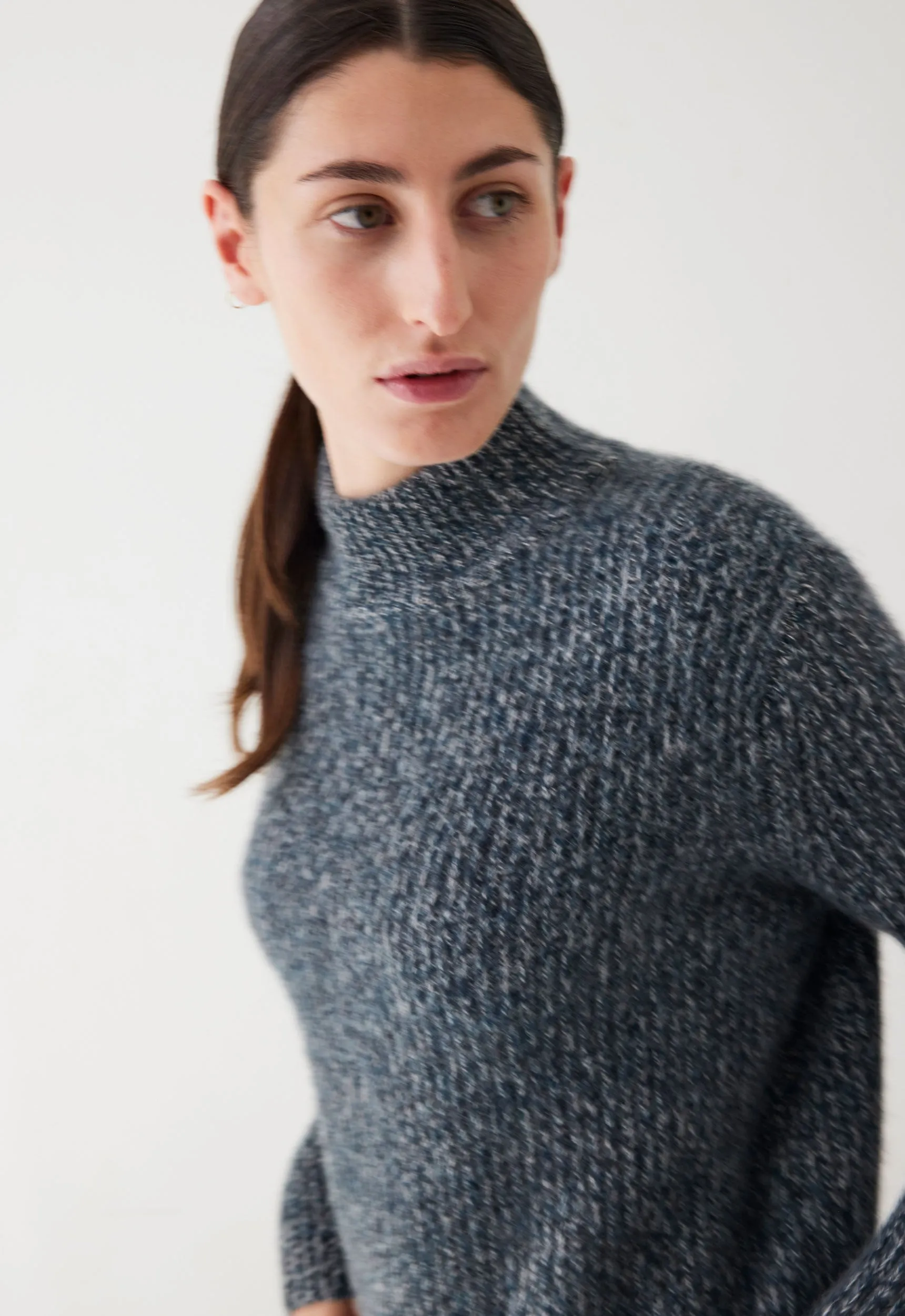 Lanny Cashmere Sweater - Flaxen / Char Marle / Bavaria