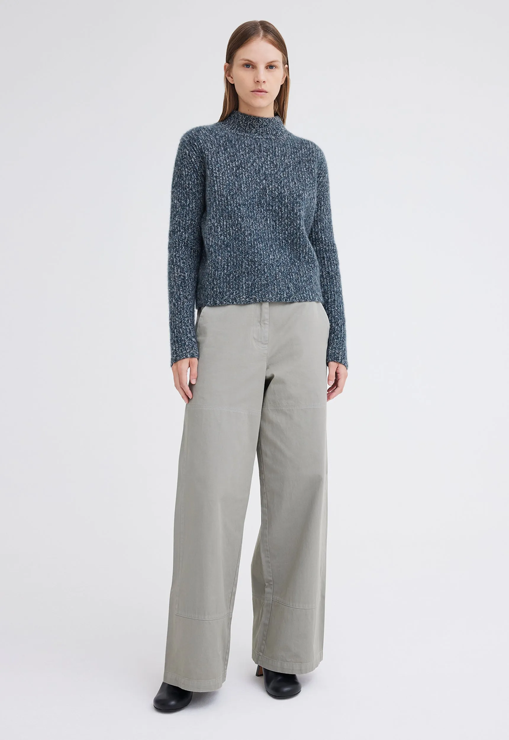 Lanny Cashmere Sweater - Flaxen / Char Marle / Bavaria