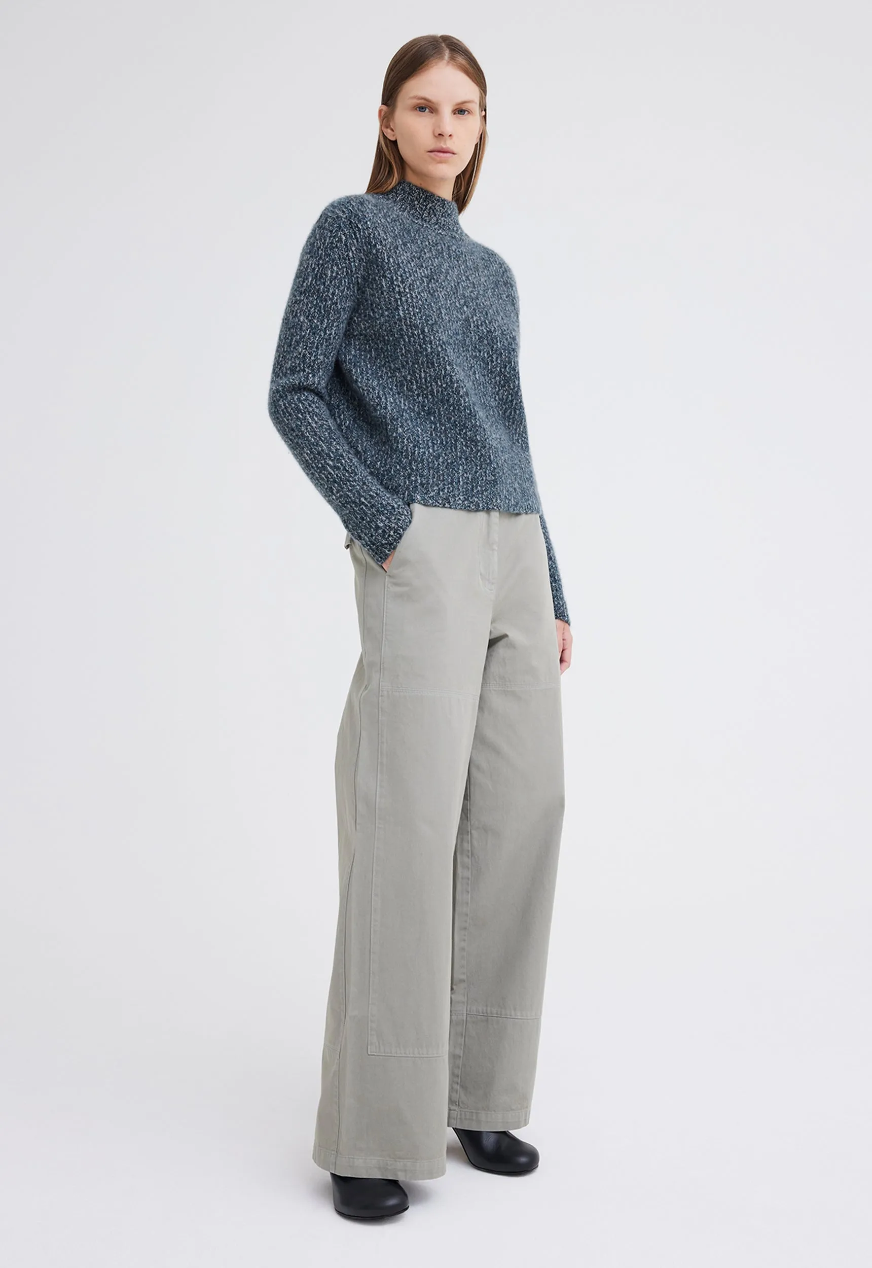 Lanny Cashmere Sweater - Flaxen / Char Marle / Bavaria