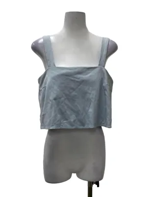 Light Blue Square Neck Cropped Top