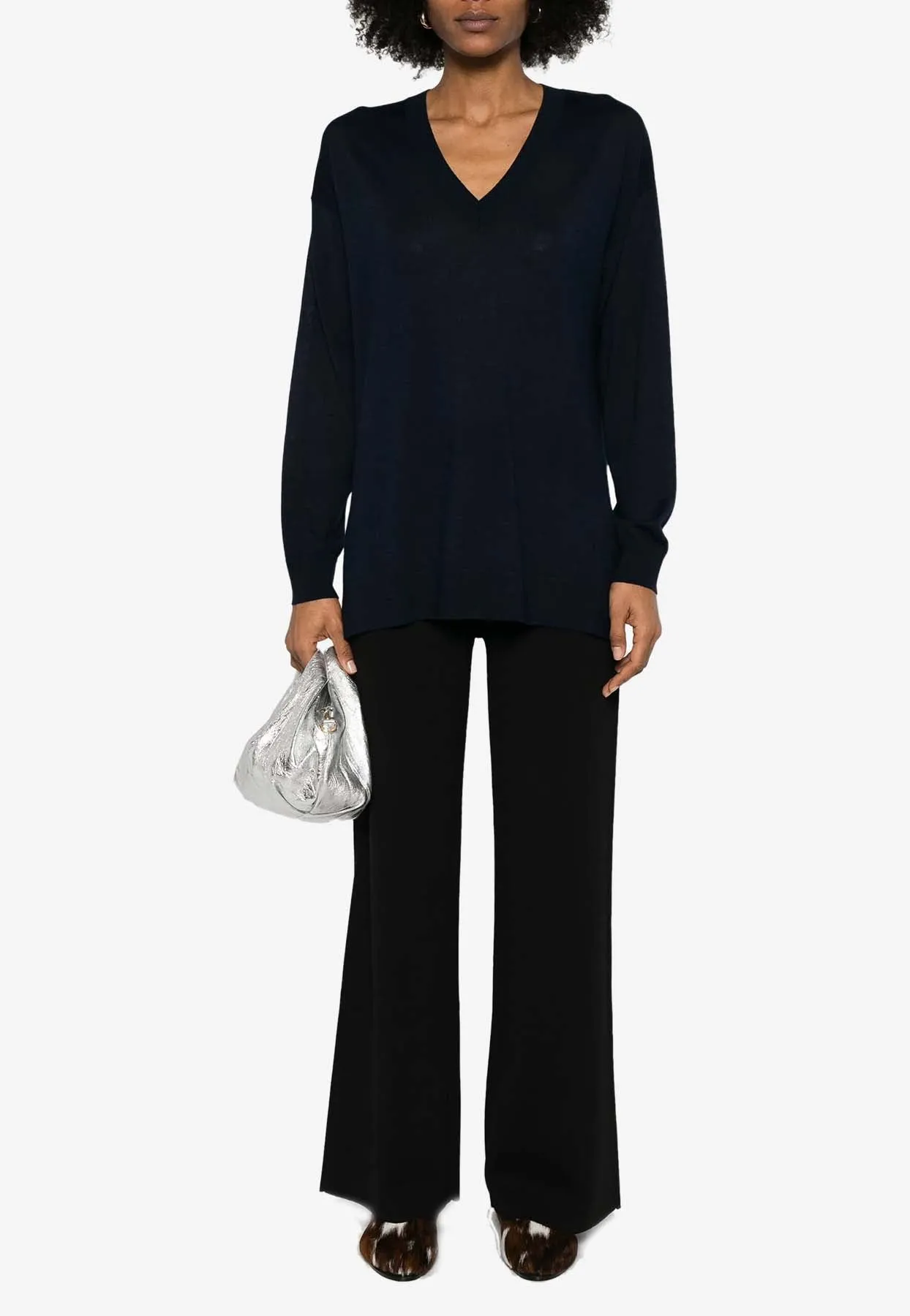 Linfa V-Neck Wool Blend Sweater