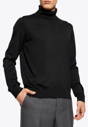 Logo Label Turtleneck Sweater