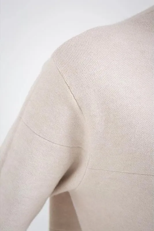 Long Sleeve Suit Pocket Knitted Sweater