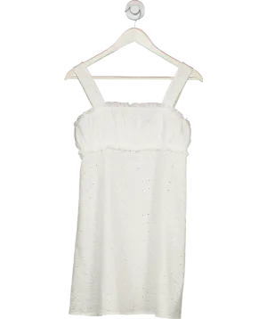 loretta caponi White Cotton Broderie Mini Dress UK XS