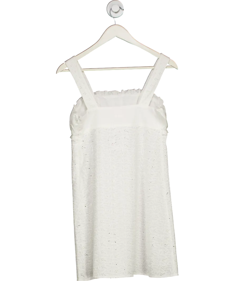loretta caponi White Cotton Broderie Mini Dress UK XS
