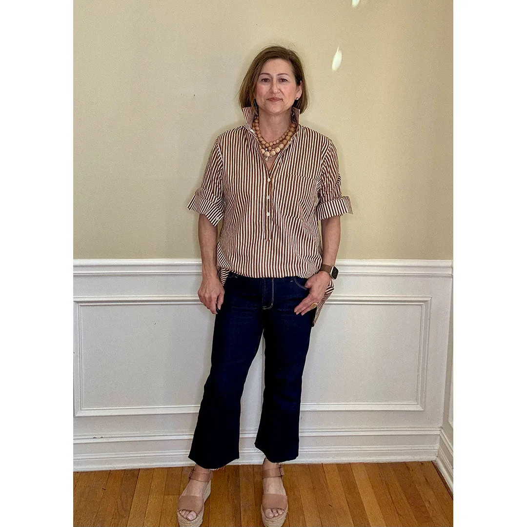 Lucia Top - Brown Stripe