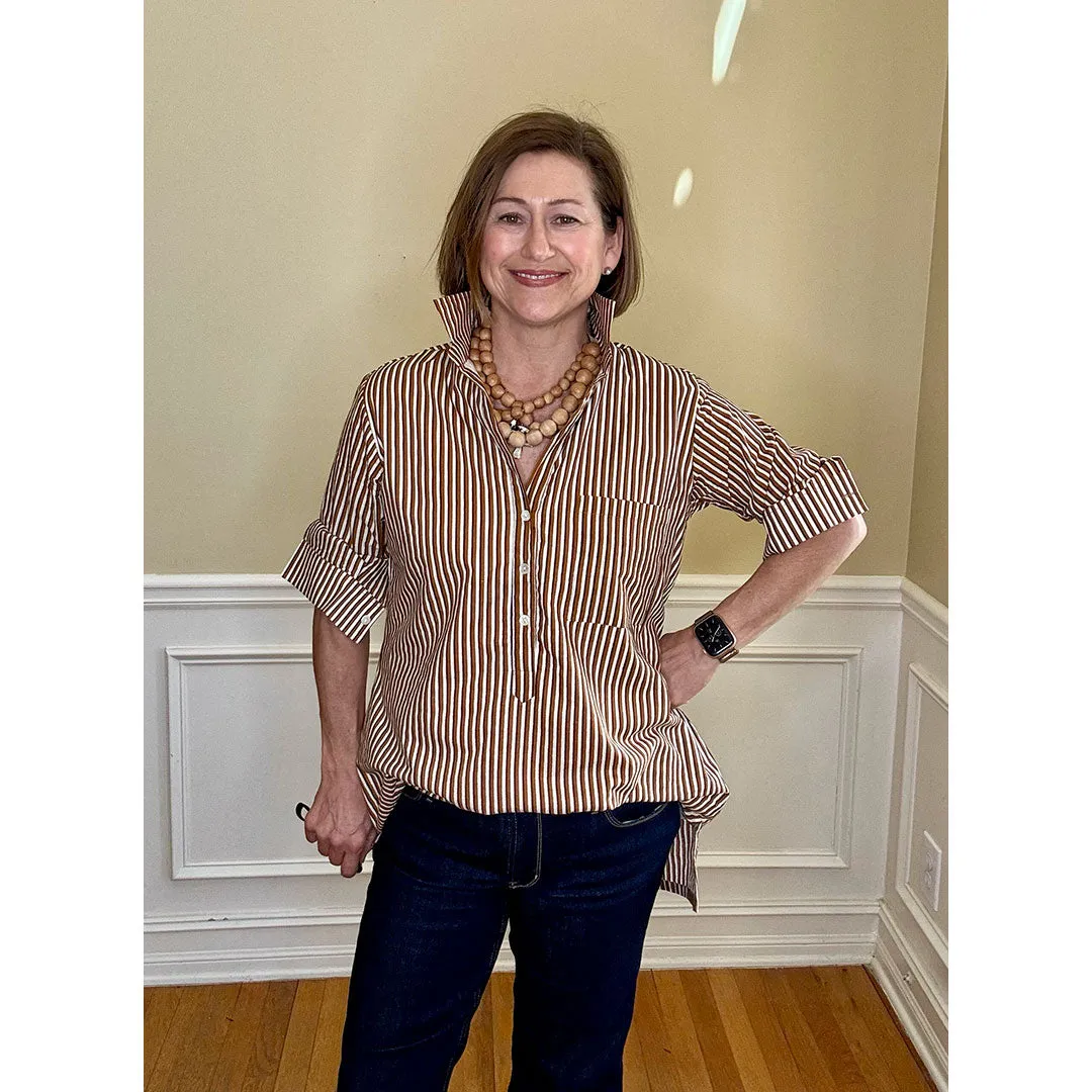 Lucia Top - Brown Stripe