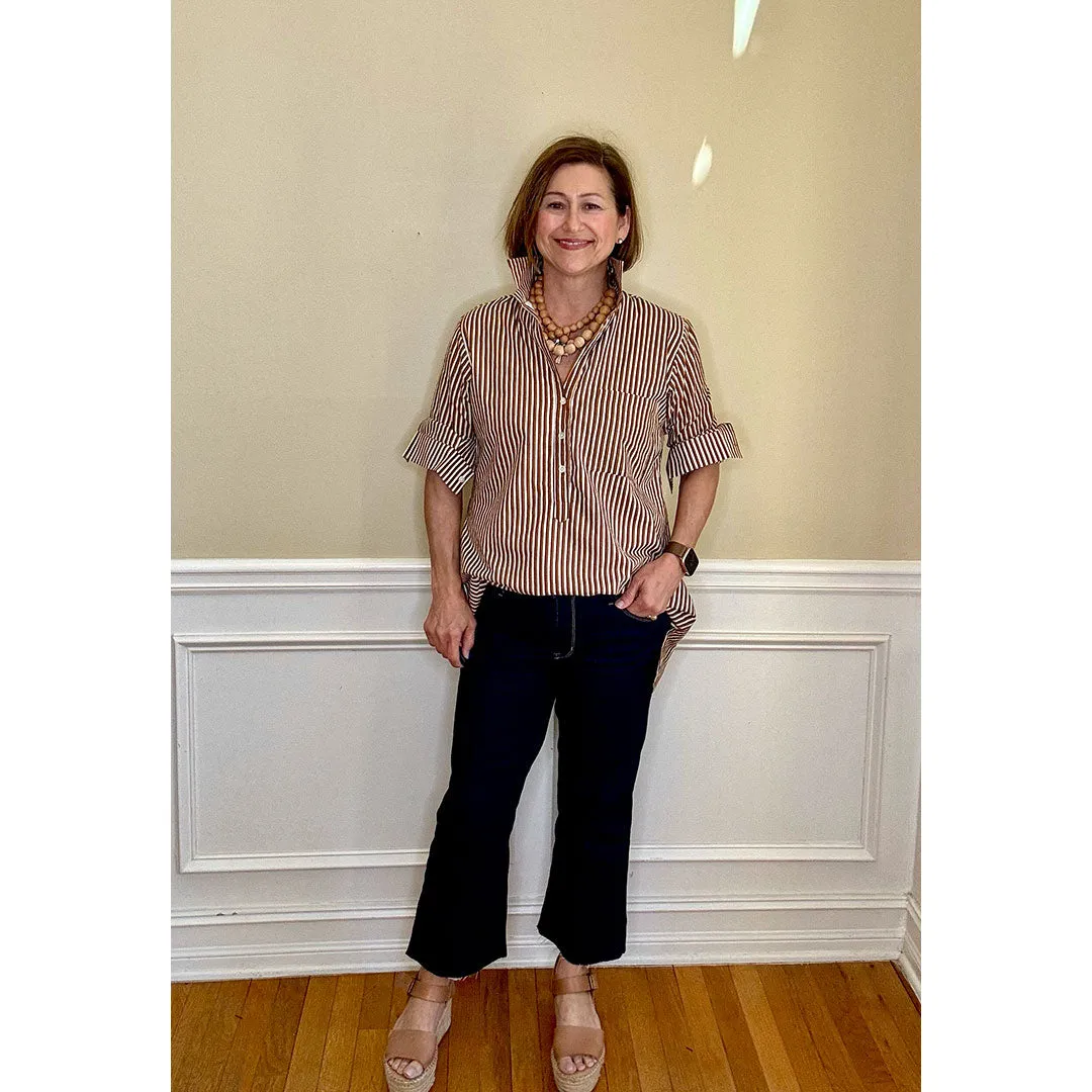 Lucia Top - Brown Stripe