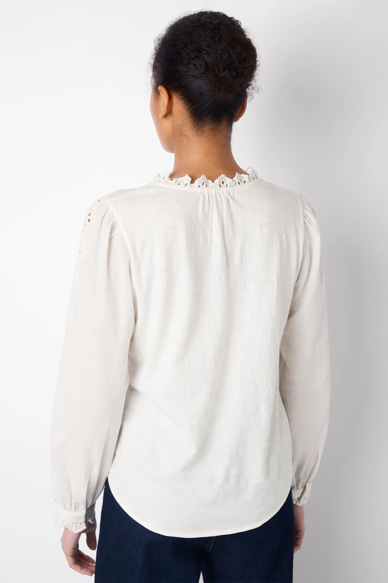 Lulu Lace Trim Blouse - Ivory