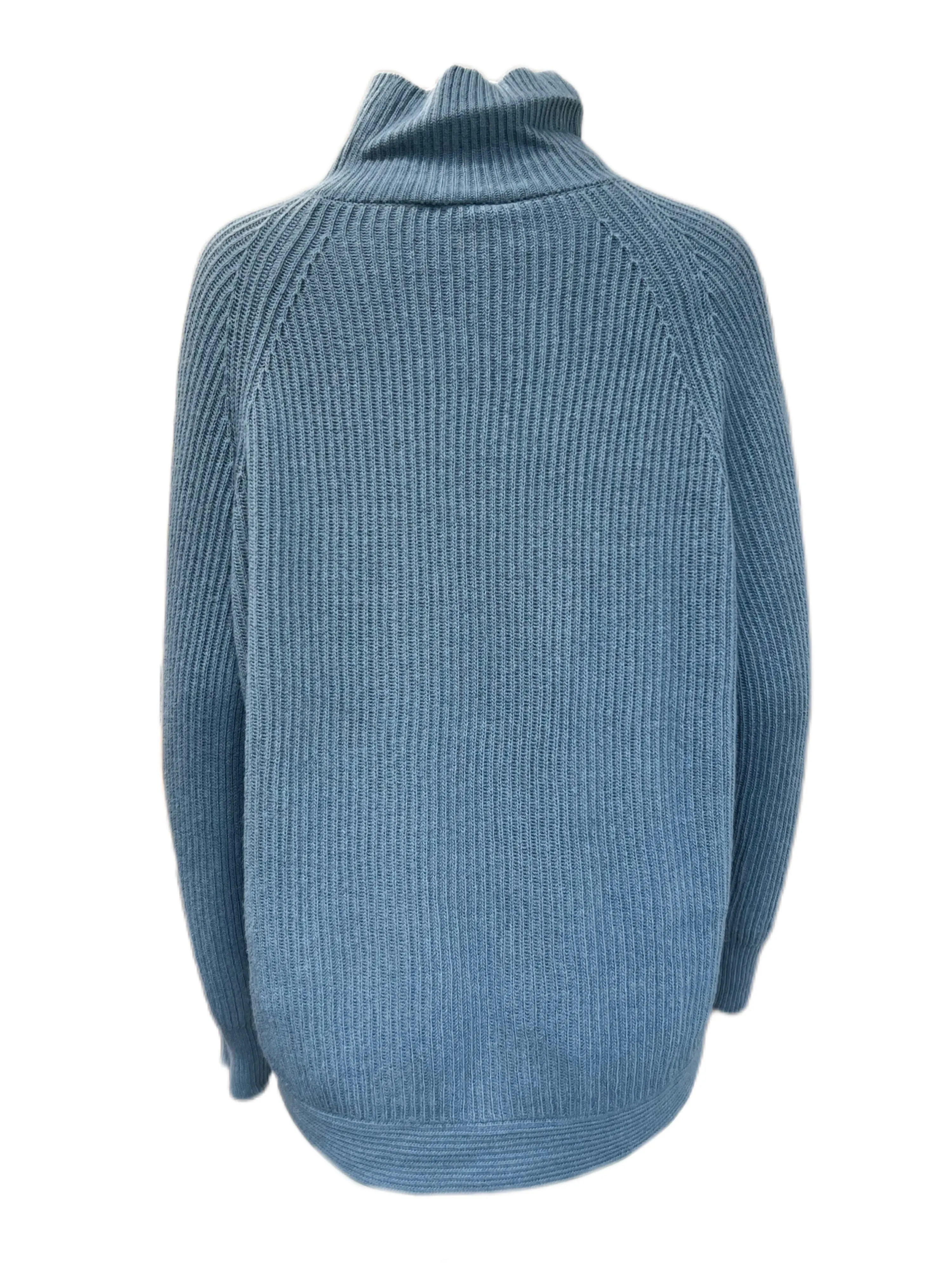 Marella By Max Mara Women's Blue Quadro Knitted Sweater Size L NWT