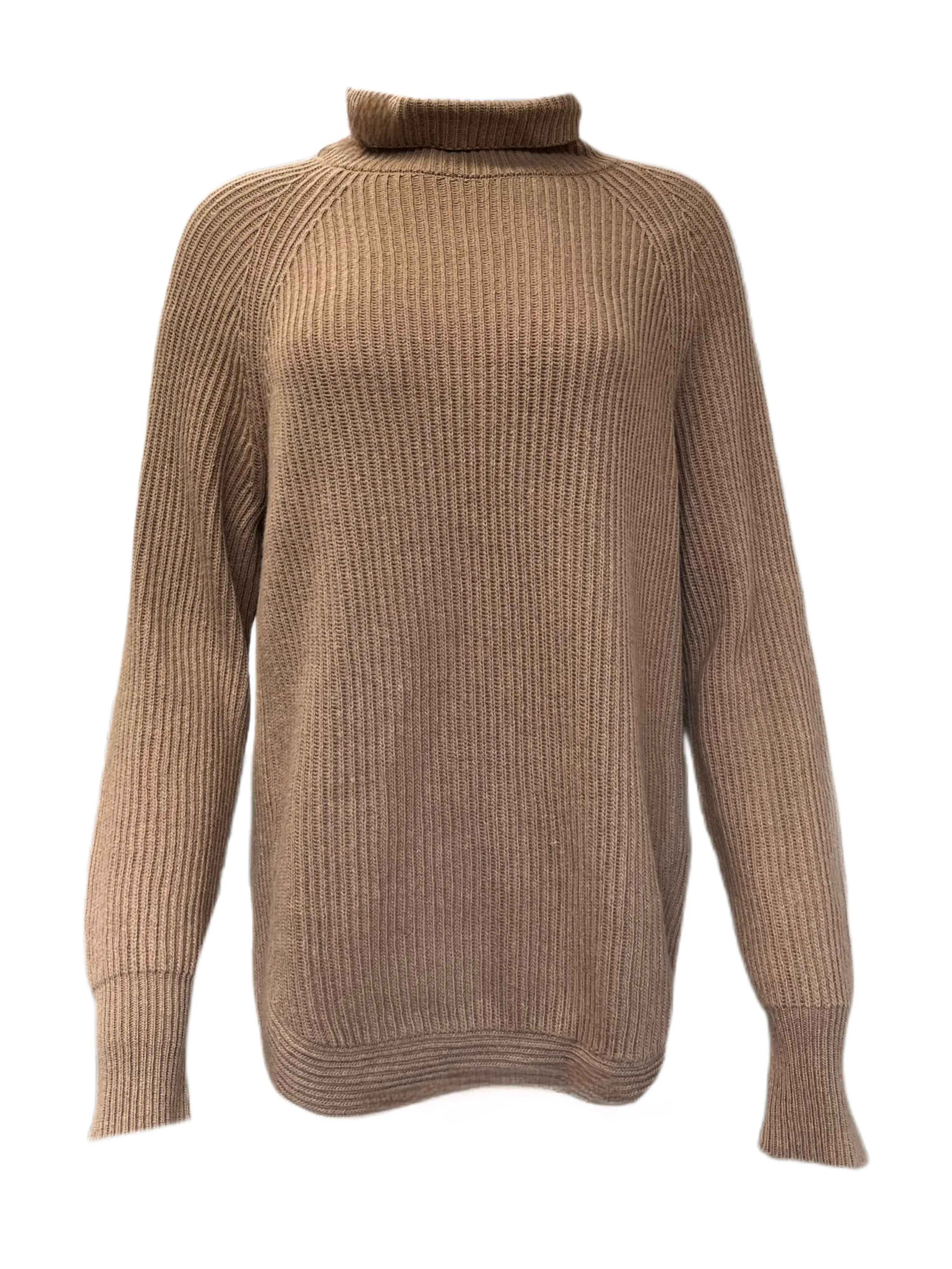 Marella By Max Mara Women's Brown Quadro Turtleneck Sweater Size M NWT